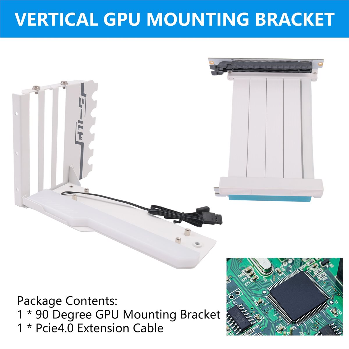 حامل تثبيت عمودي لبطاقة الرسوم - مراجعة Pcie 4.0 X16 Riser Cable 90 Degree وسعره