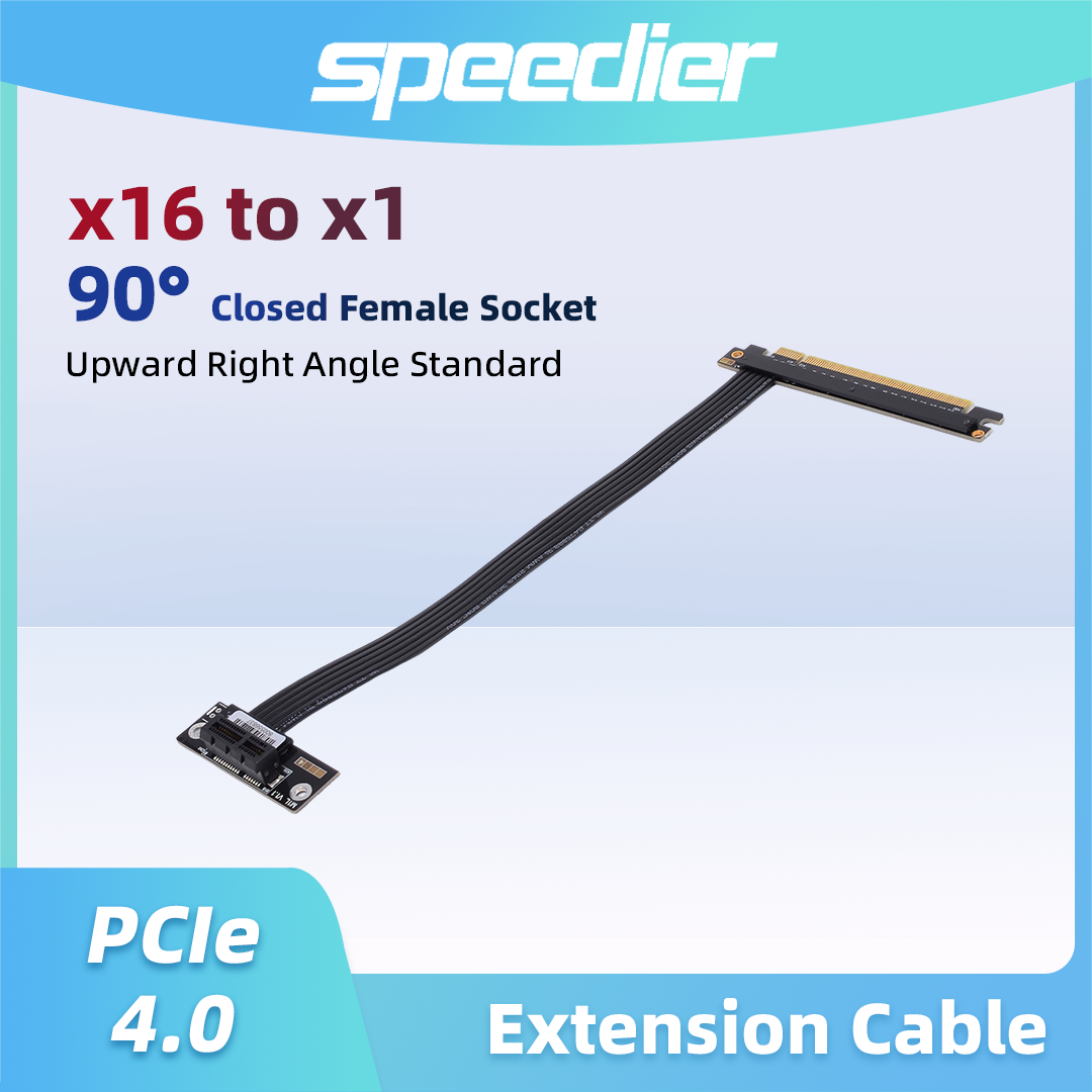 كابل تمديد PCIe 4.0 / 3.0 X16  - مراجعة Pcie 4.0 X16 Riser Cable 90 Degree وسعره